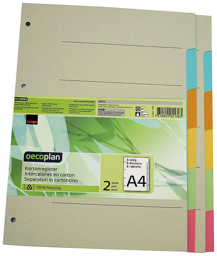 Oecoplan Kartonregister A4 6 Stück
