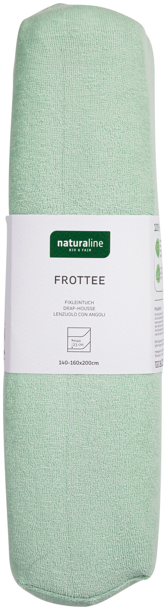 Image of Naturaline Textil Bio Fixl. Frotte 160x200 lindengrün