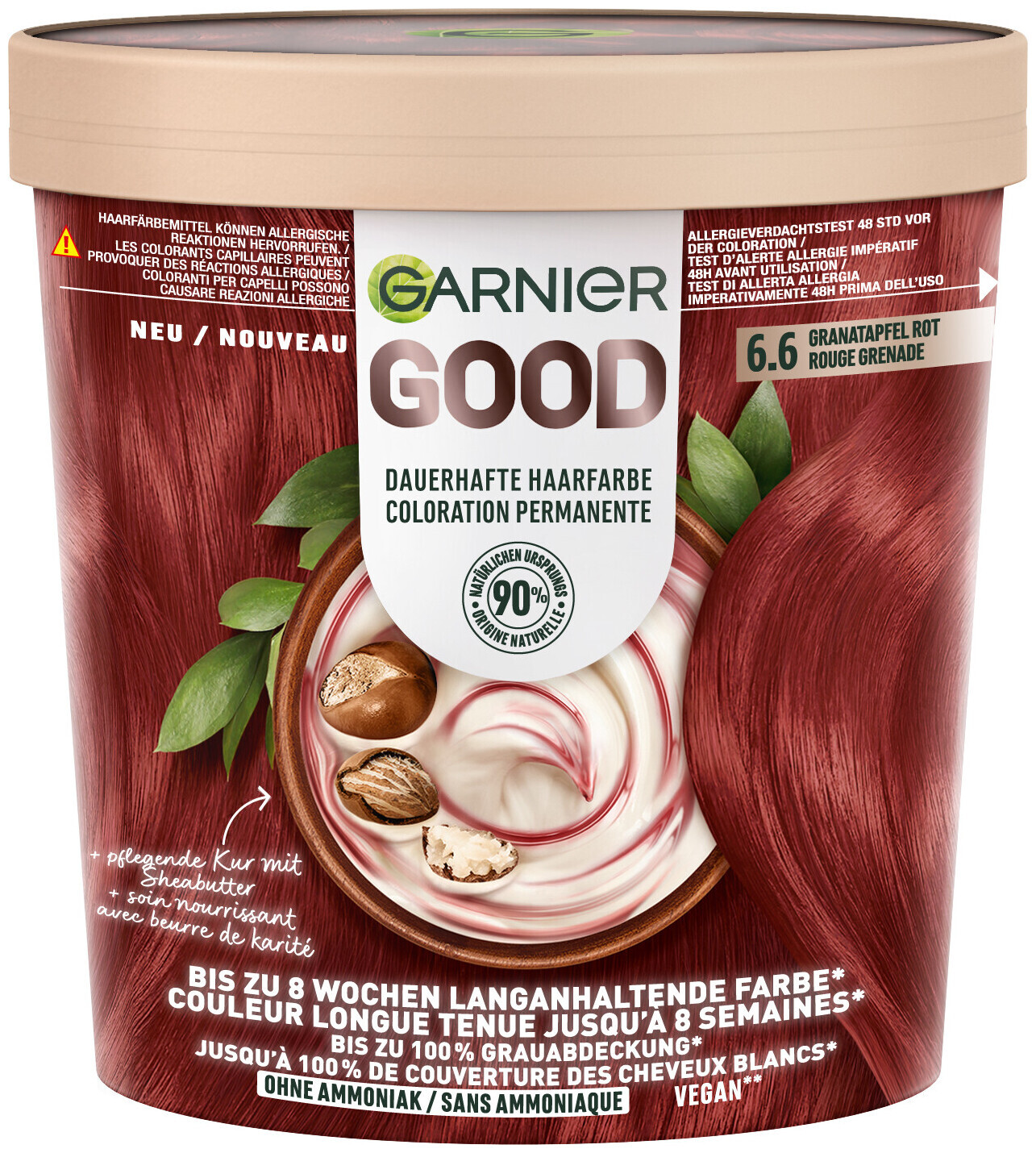 Image of Garnier Good Dauerhafte Haarfarbe 6.6 Granatapfel Rot, 1Stk