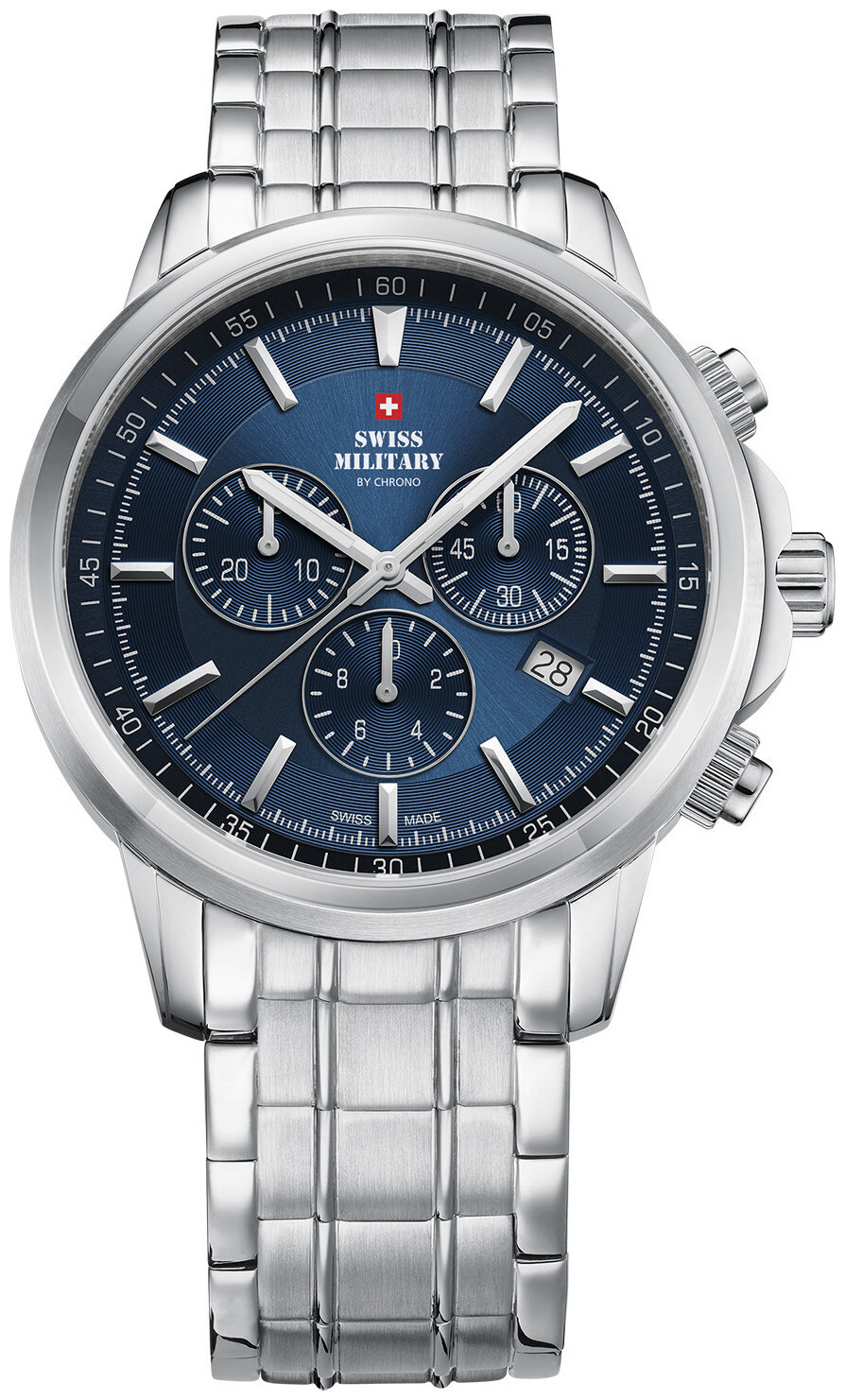 Swiss Military by Chrono Montre chronographe avec mouvement à quartz et bracelet en acier inoxydable Sm34052.03