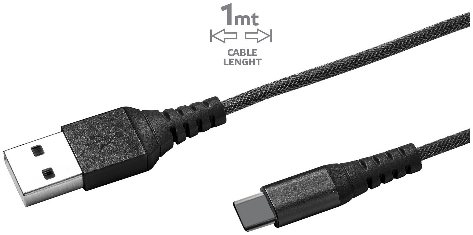 Image of Celly USB Typ-C Nylon Kabel schwarz