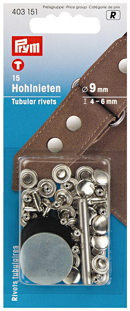 Image of Prym Hohlnieten silber 4-6 mm 15 Stk. Messing