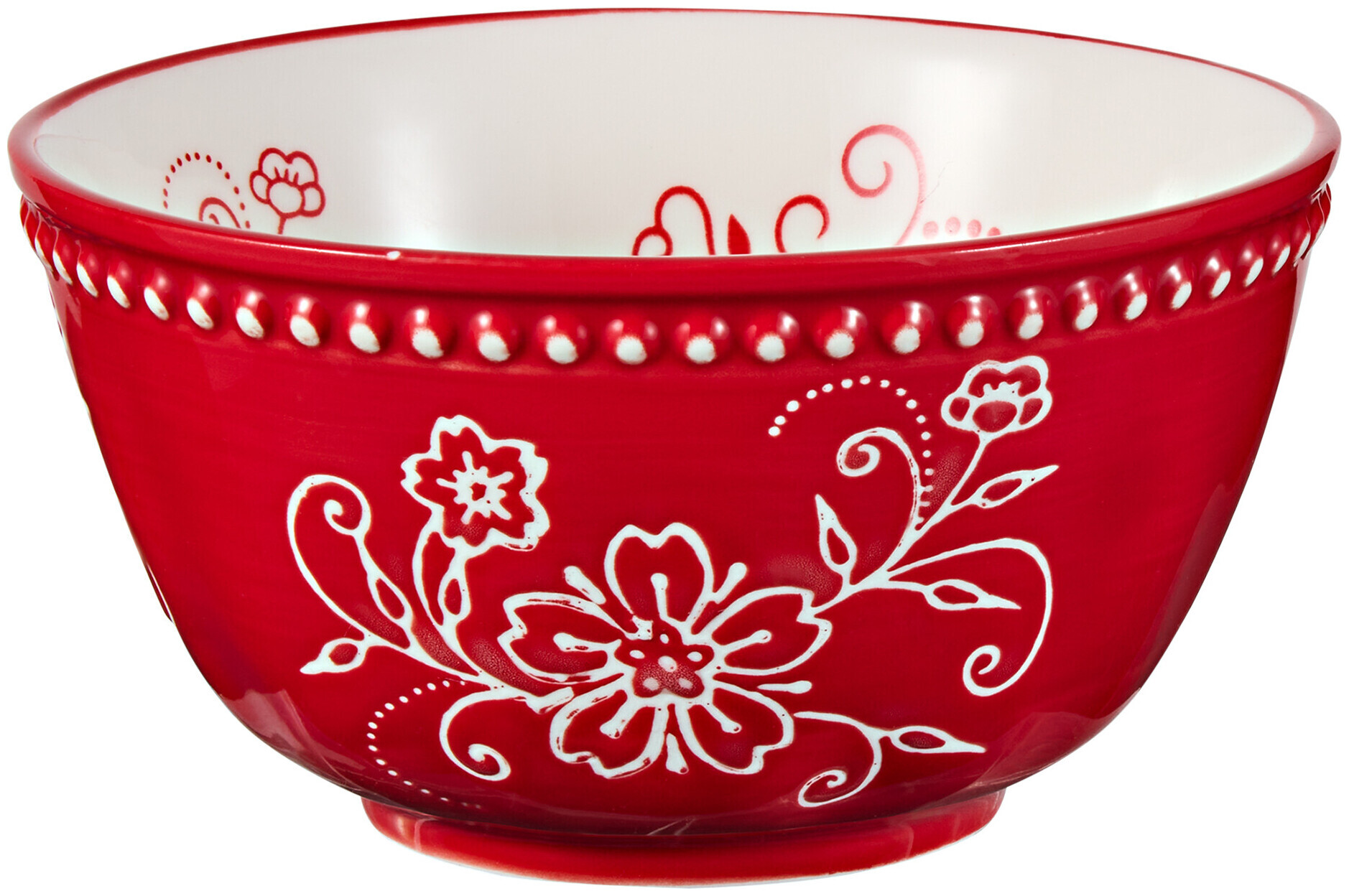 Schale mit Muster rot 12cm