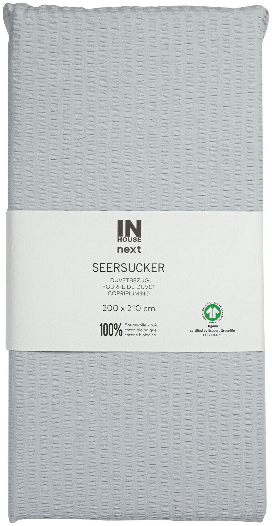 Image of Inhouse Duvet Gots Seersucker 200x210 silber