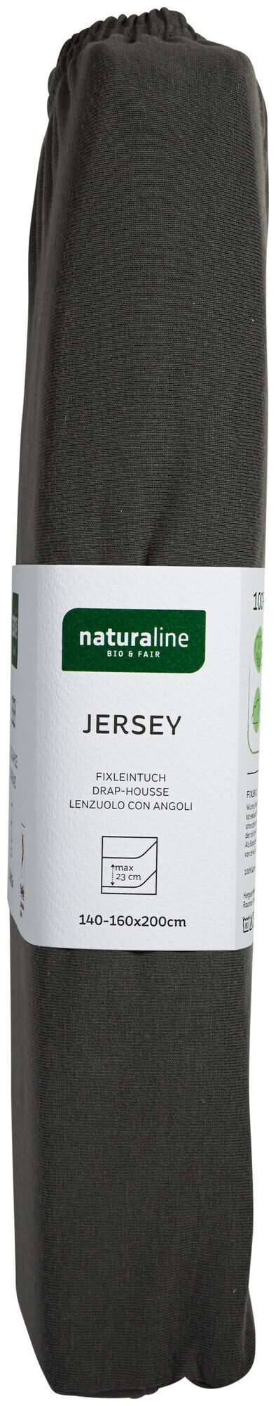 Image of Naturaline Textil Bio Fixl. Jersey 160x200 anthrazit