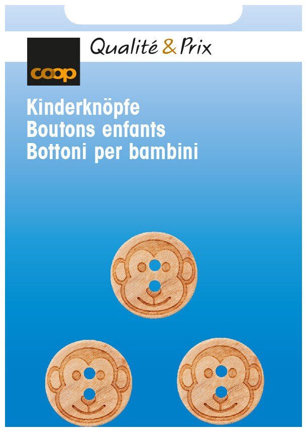 Image of Coop Holzknopf 2-Loch beige 15 mm 3 Stk.