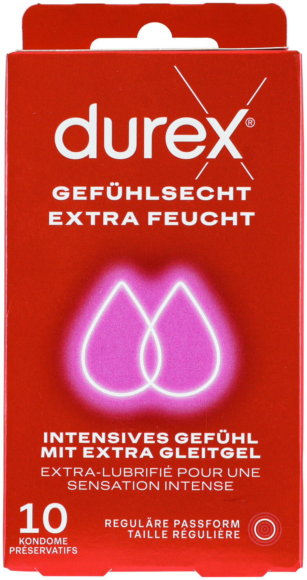 Durex Préservatifs Gefühlsecht Extra feucht 10 pièces