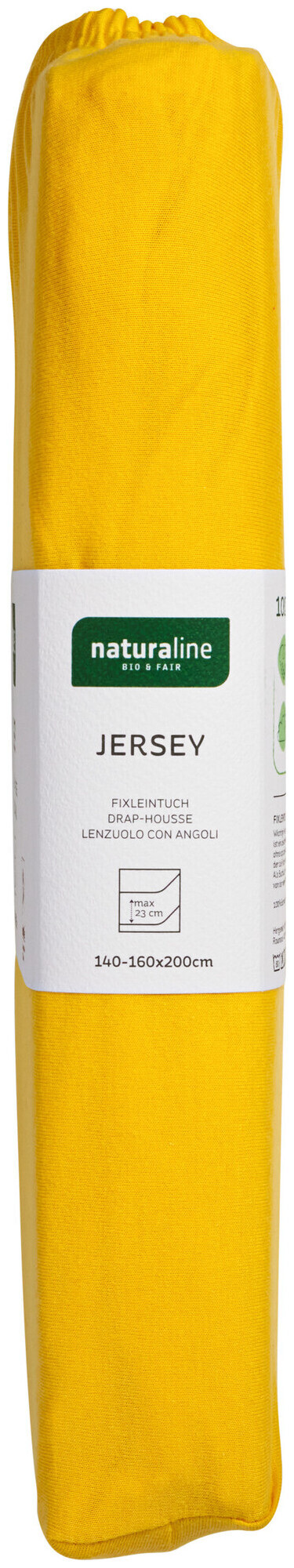 Image of Naturaline Textil Bio Fixl. Jersey 160x200 gelb