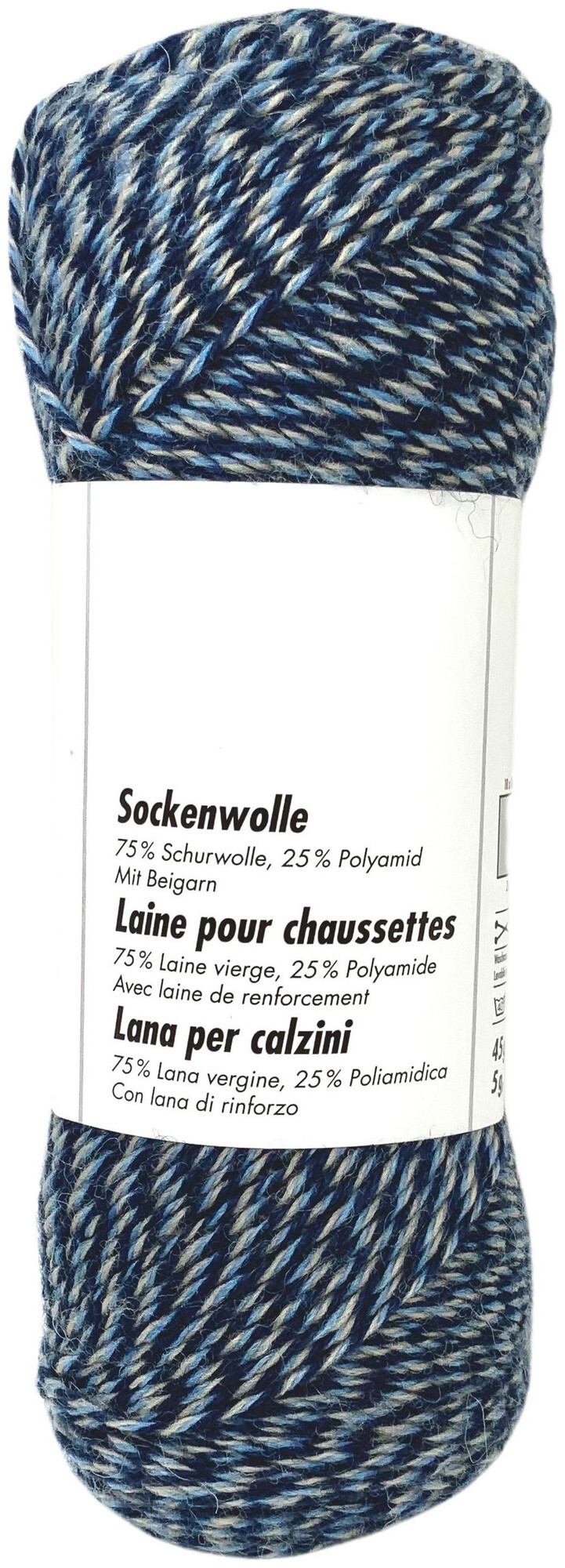 Sommer Weda Sockenwolle 5422 blau-marine meliert 50g