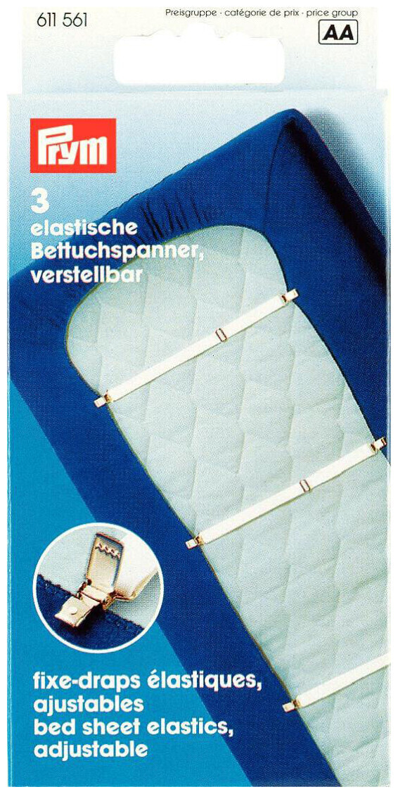 Image of Prym Betttuchspanner Elastic weiss 18 mm 3 Stk.