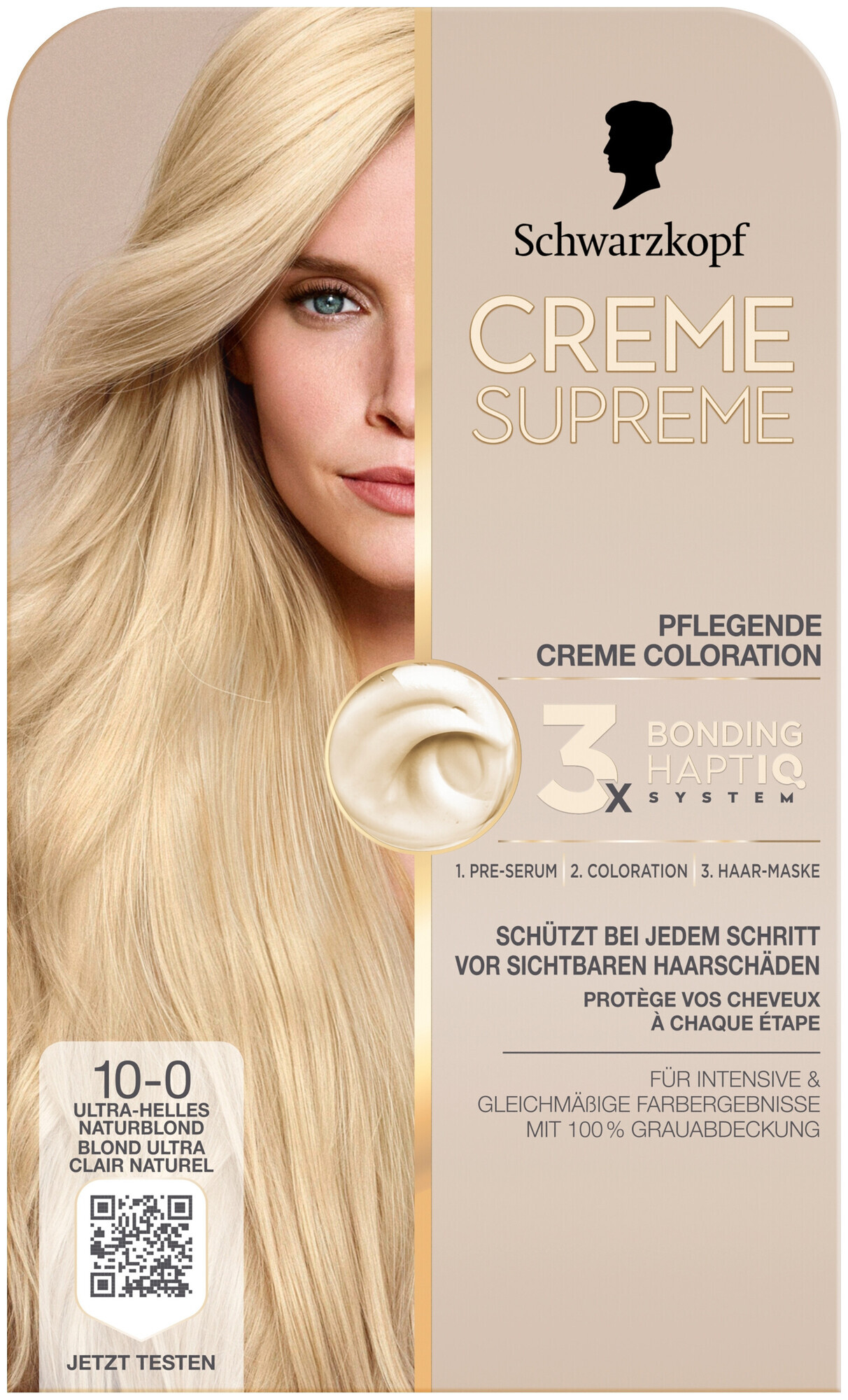 Schwarzkopf Creme Supreme Coloration 10-0 Ultra-Helles Naturblond