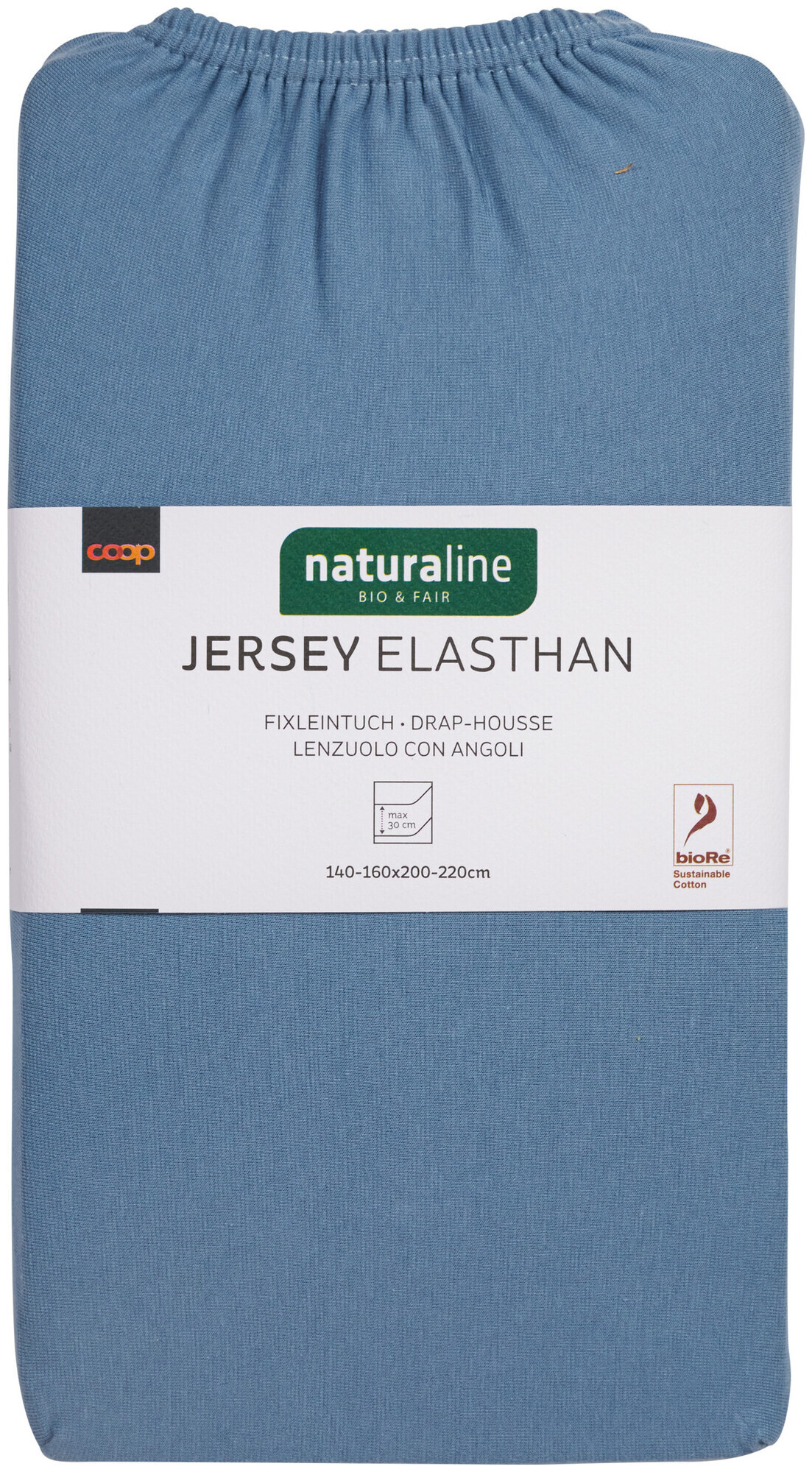 Image of Naturaline Textil Bio Fixl. Jersey EA 160x200 hellblau