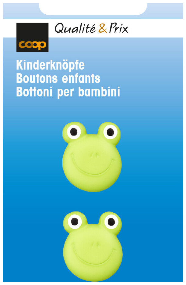 Image of Kinderknopf Frosch hellgrün 20 mm 2 Stk.