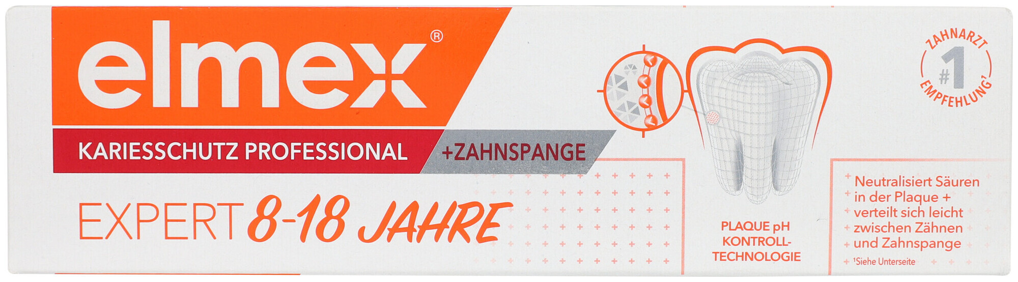 Image of Elmex Kariesschutz Professional +Zahnspange Expert 8-18 Jahre Zahnpasta 75ml