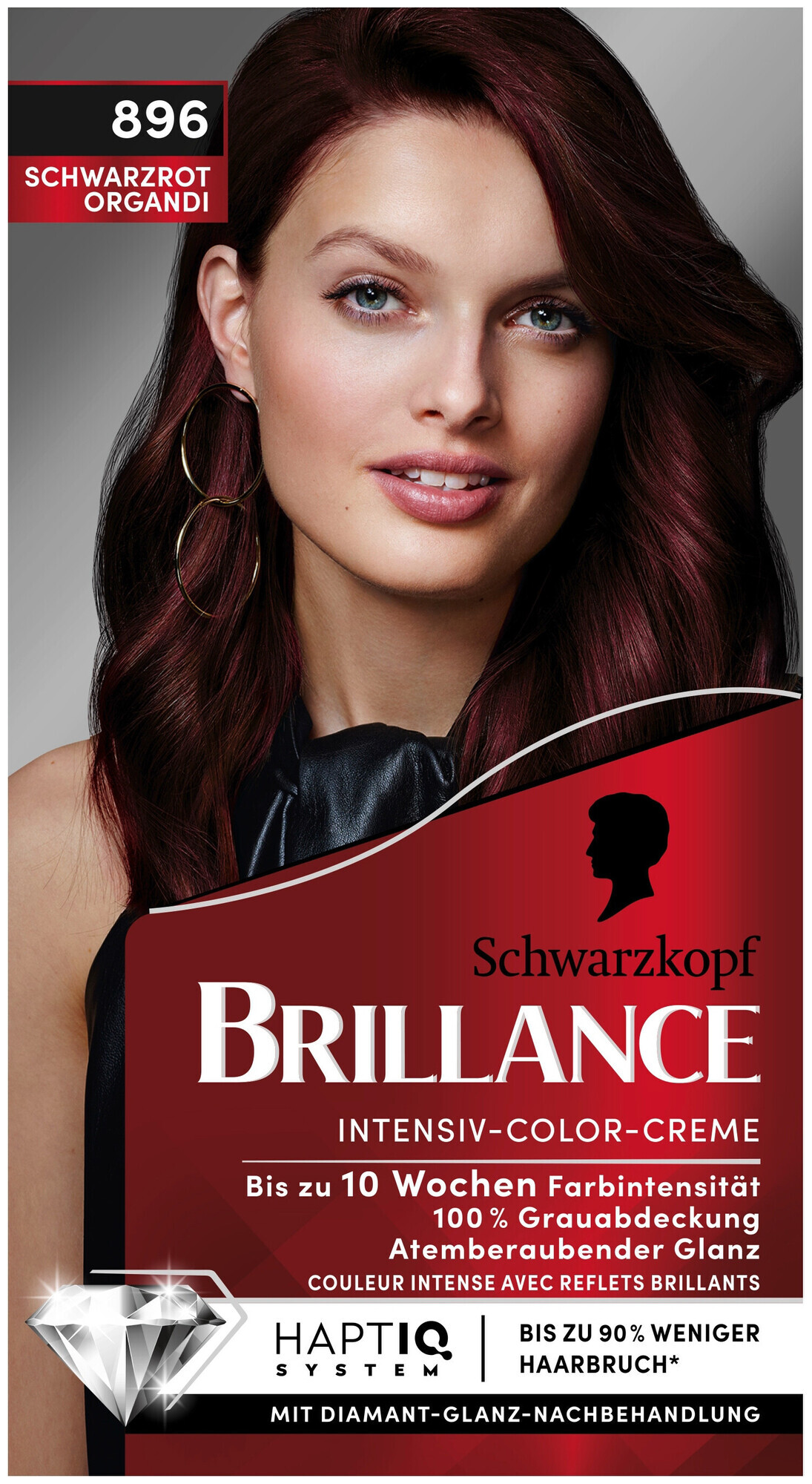 Image of Schwarzkopf Brillance Intensiv-Color-Creme 896 Schwarzrot Organdi 160 ml