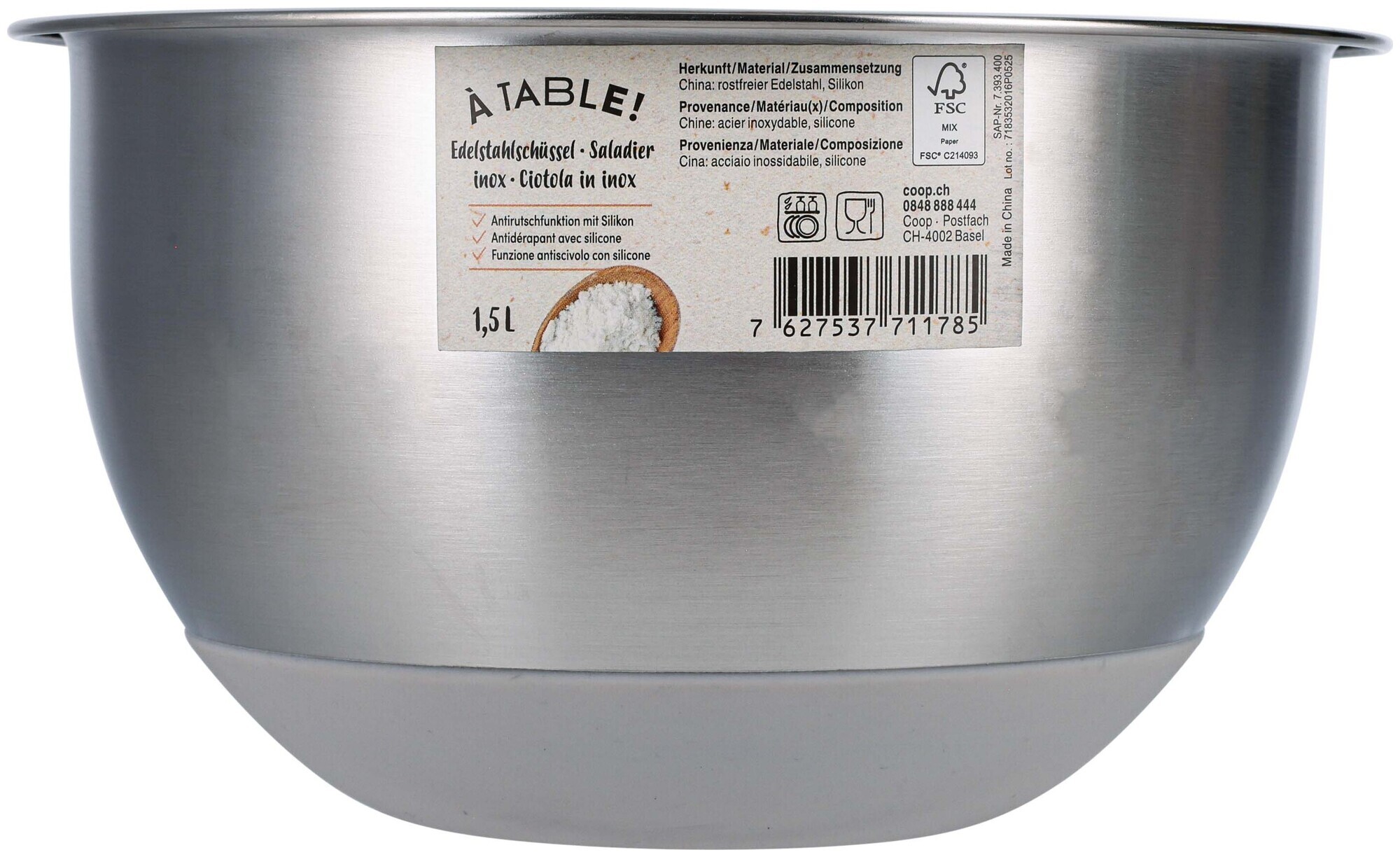 Saladier inox À Table! 1,5l 16cm