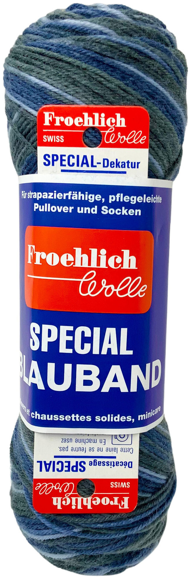 Image of Froehlich Blauband Ticino 7476 Sockenwolle grau-blau 50g