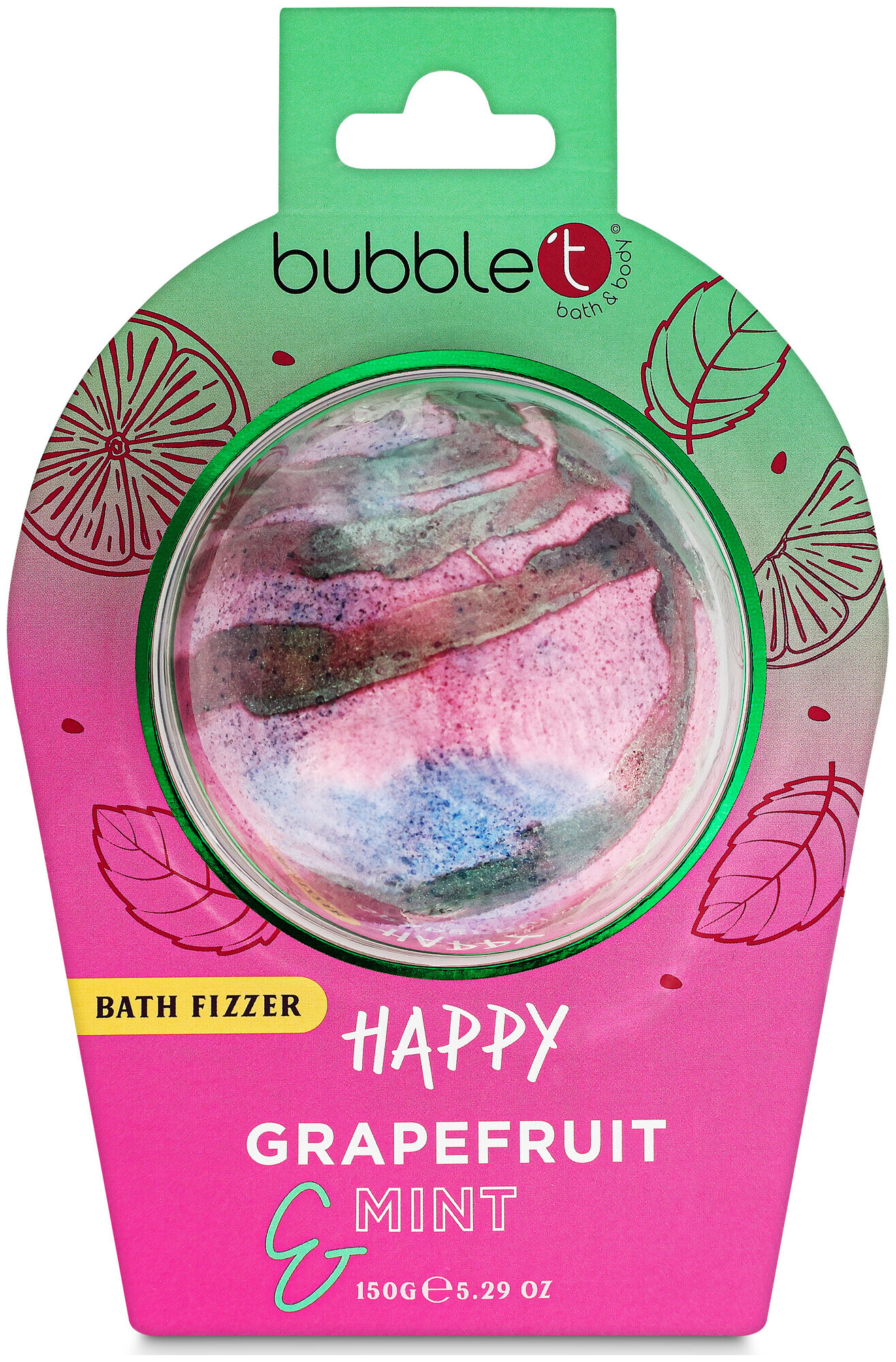 bubble t cosmetics Bubble T Badebombe Grapefruit & Minze Glücklich 150g