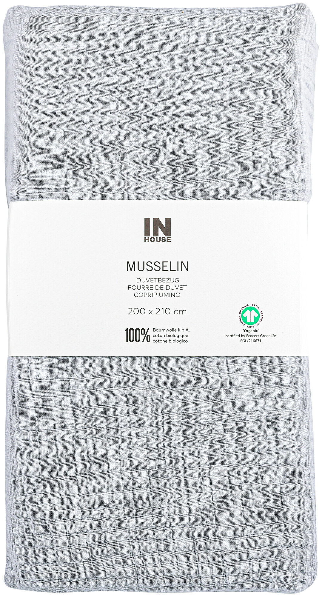 Image of Inhouse Duvet Gots Musseline 200x210 silber