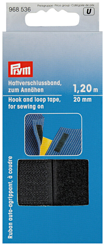 Image of Prym Klettband / Haftverschlussband schwarz 20 mm 1.2 m zum Annähen