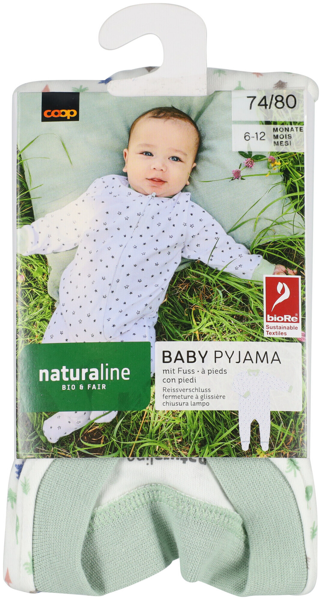 Image of Naturaline Textil Baby Pyjama forest weiss 62/68