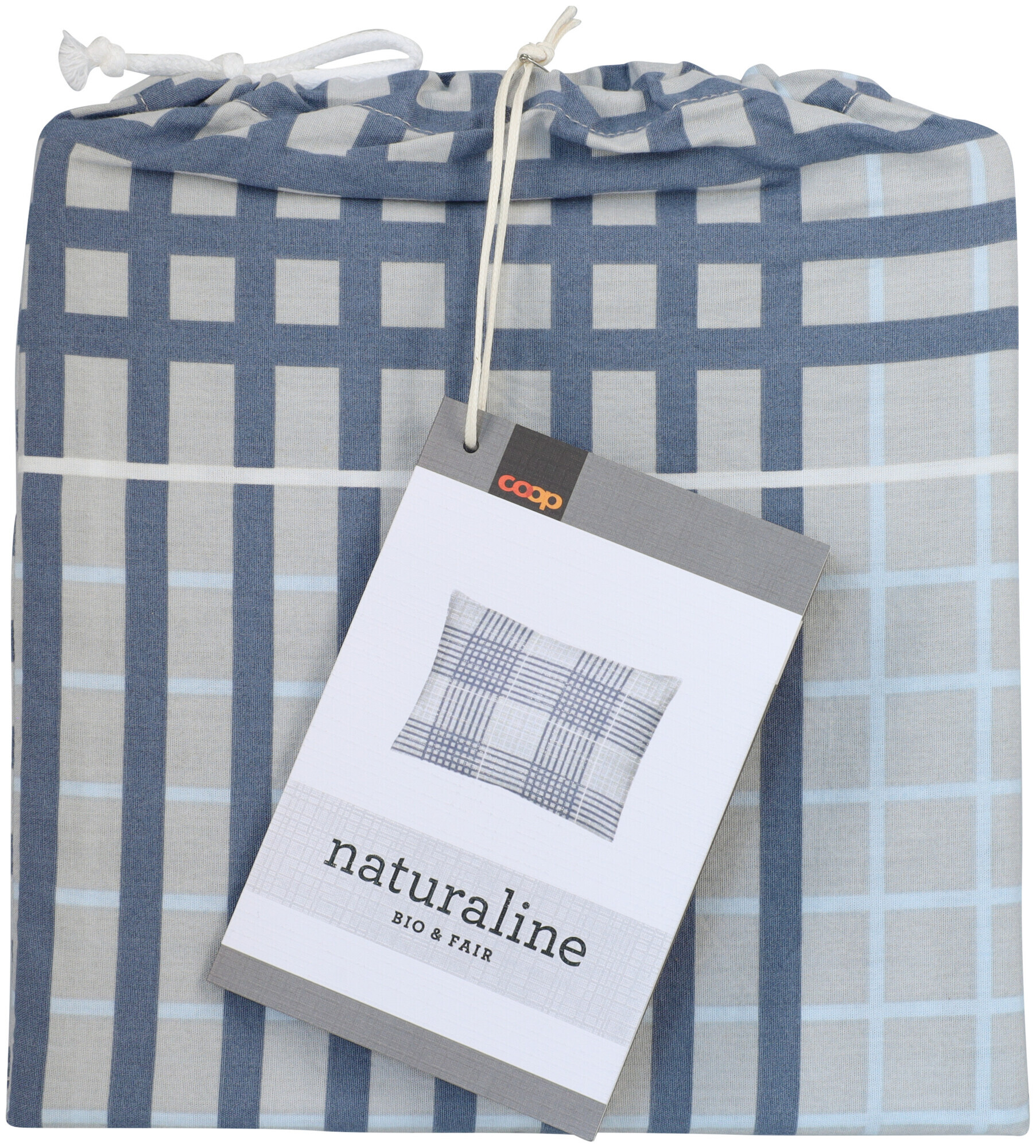 Image of Naturaline Textil Naturaline Kissenbezug Zoom Check grau 50x70 cm