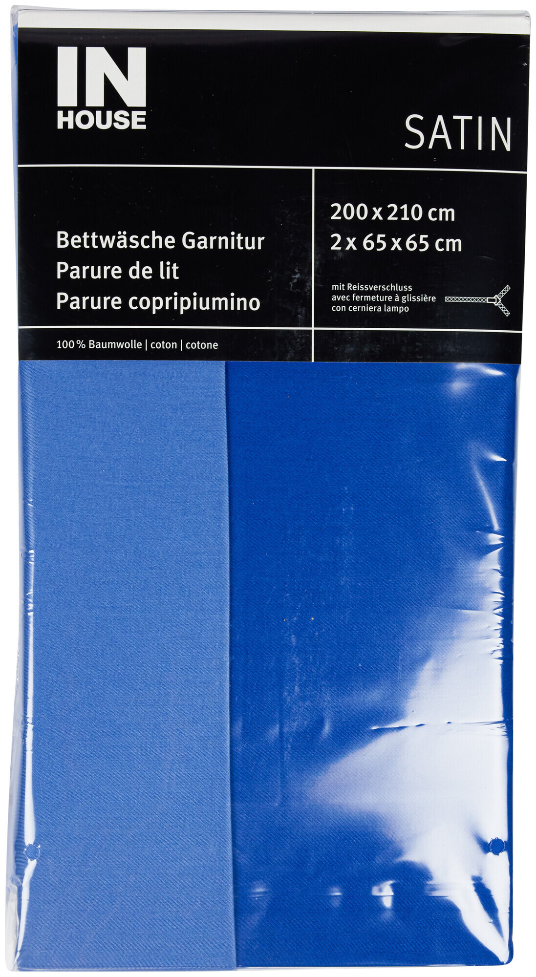 Image of Inhouse IH Bettwäschegarnitur Satin uni royal 200x210/2x65x65