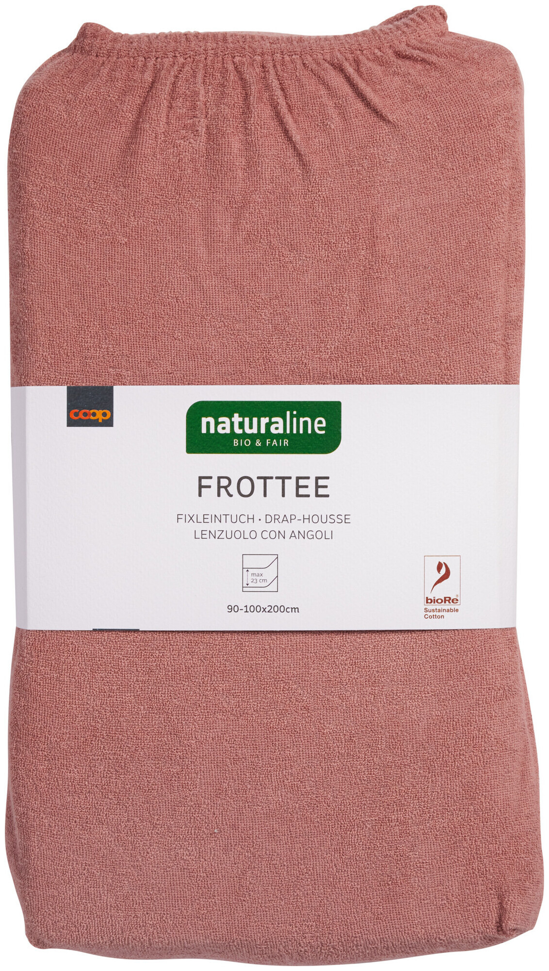 Image of Naturaline Textil Bio Fixl. Frotte 90x200 altrosa