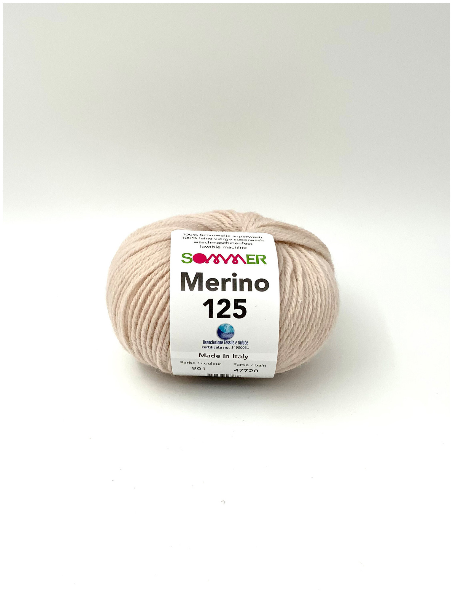 Image of Sommer Merino 125 901 Handstrickgarn 100% Merino Superwash puder 50g