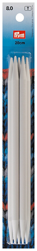 Image of Prym Strumpfstricknadeln, grau 8.00 mm, 20 cm, Karte 5 Stk., Kunststoff
