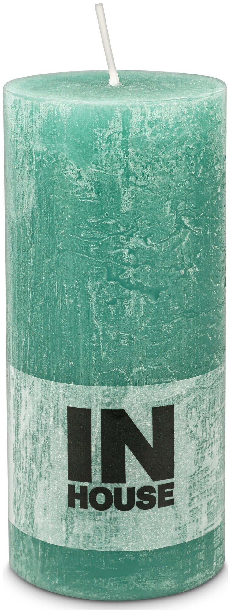 Image of Inhouse Zylinderkerze Rustic 68x150 Meeresgrün