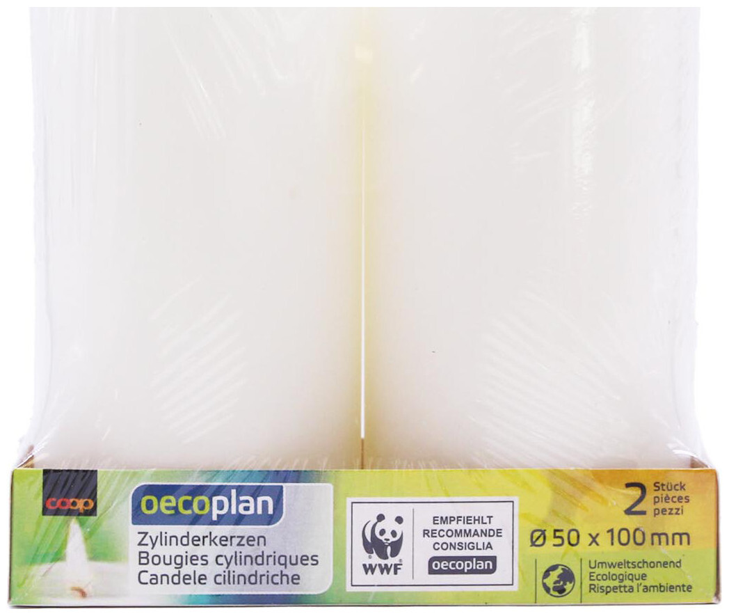 Image of Oecoplan Zylinderkerzen 50x100mm weiss 2 Stück