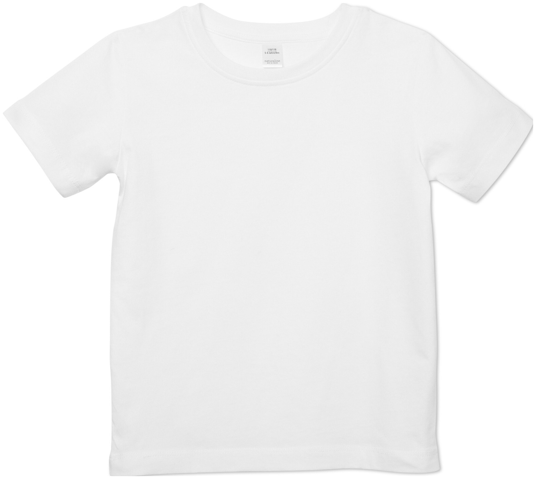 Image of Naturaline Textil Naturaline Kinder T-Shirt weiss 110/116 2 Stück