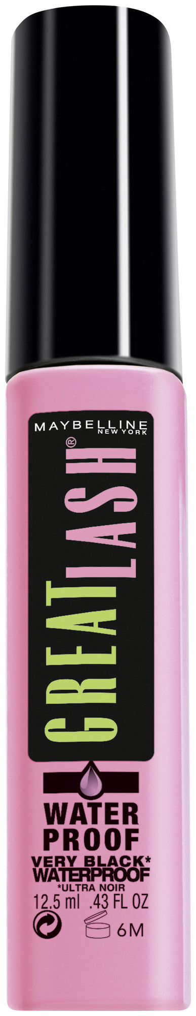 Image of Maybelline New York Great Lash Mascara Very Black Waterproof, 12.5ml