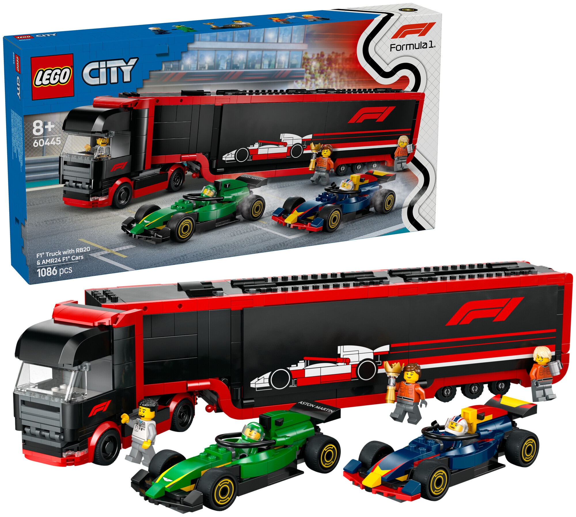 Image of Lego City Lego® City 60445 F1 Transporter mit Rb20 & Amr24 F1ab 8 Jahren