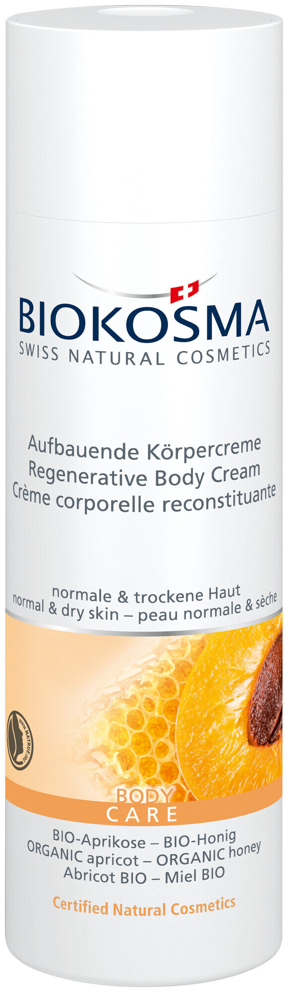 Image of Biokosma Aufbauende Körpercreme Bio-Aprikose – Bio-Honig