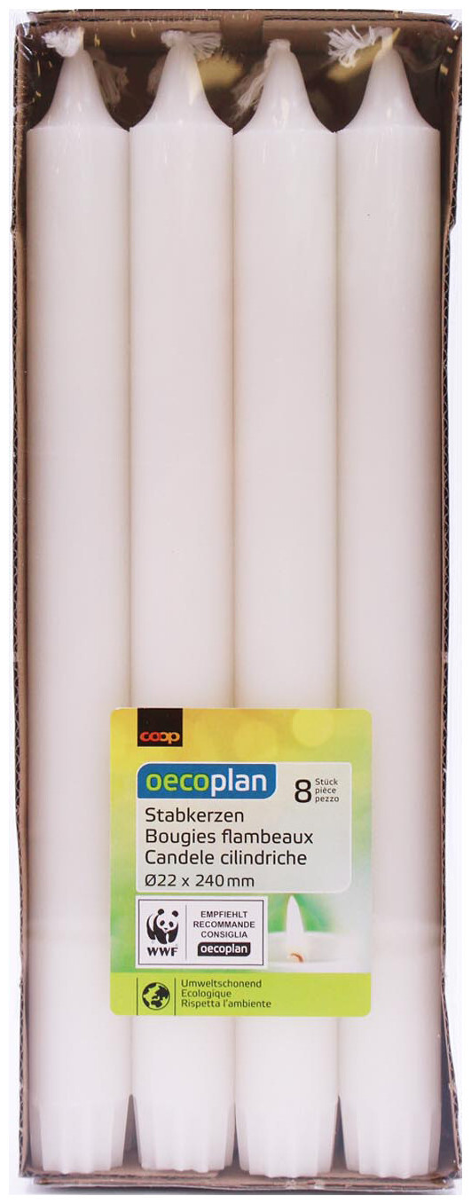 Image of Oecoplan Kerzen weiss 22x24cm FSC 8 Stück