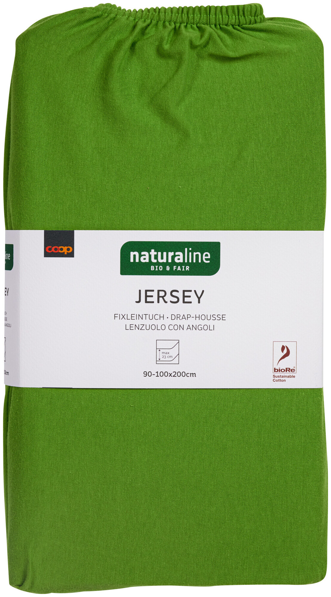 Image of Naturaline Textil Bio Fixl. Jersey 90x200 kiwi