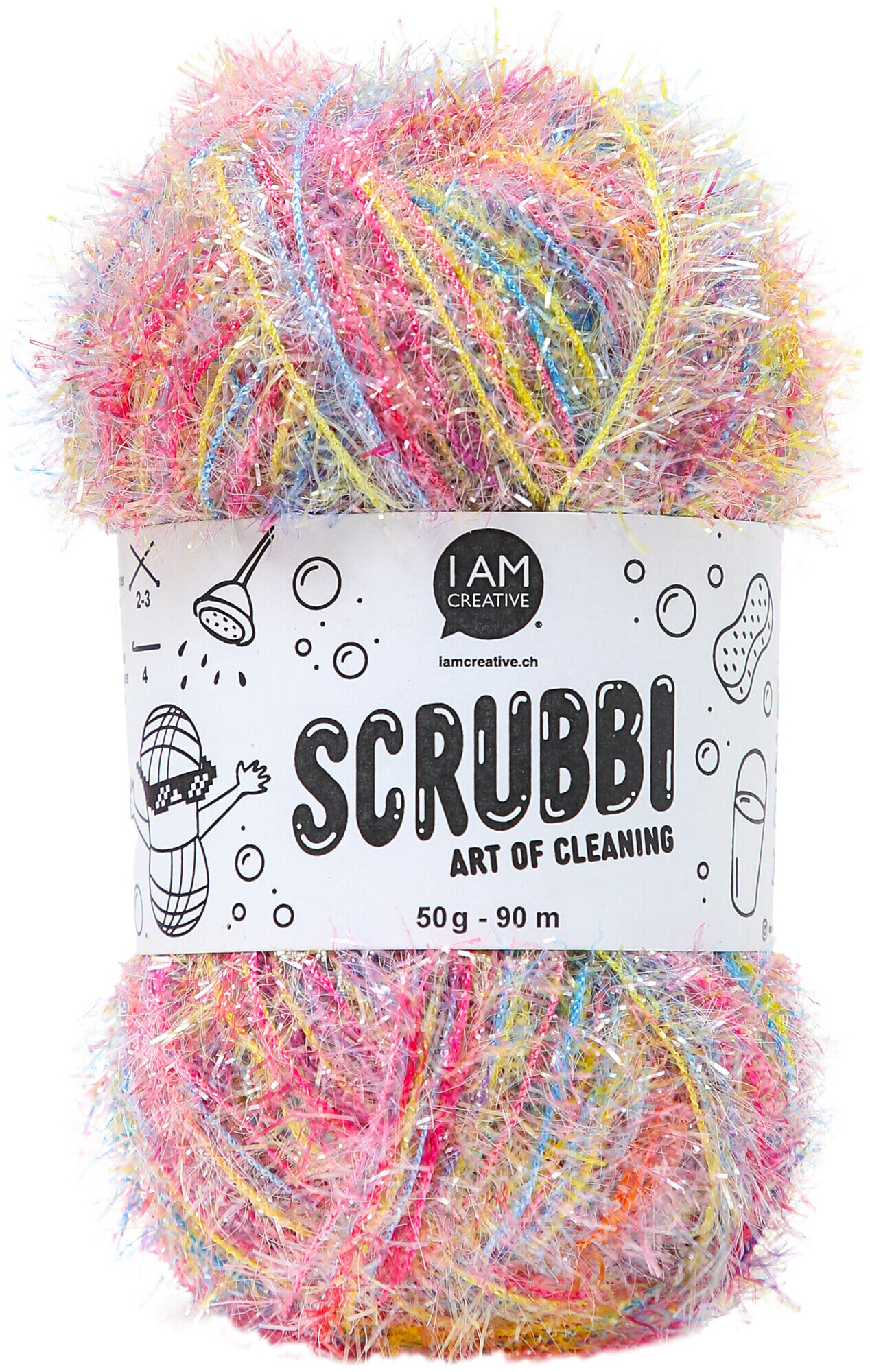 Image of I AM Creative Scrubbi Schwammgarn für Häkeln Stricken & Weben multicolor 50 g 90 m