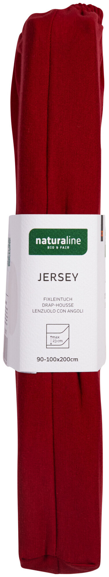 Image of Naturaline Textil Bio Fixl. Jersey 90x200 rot