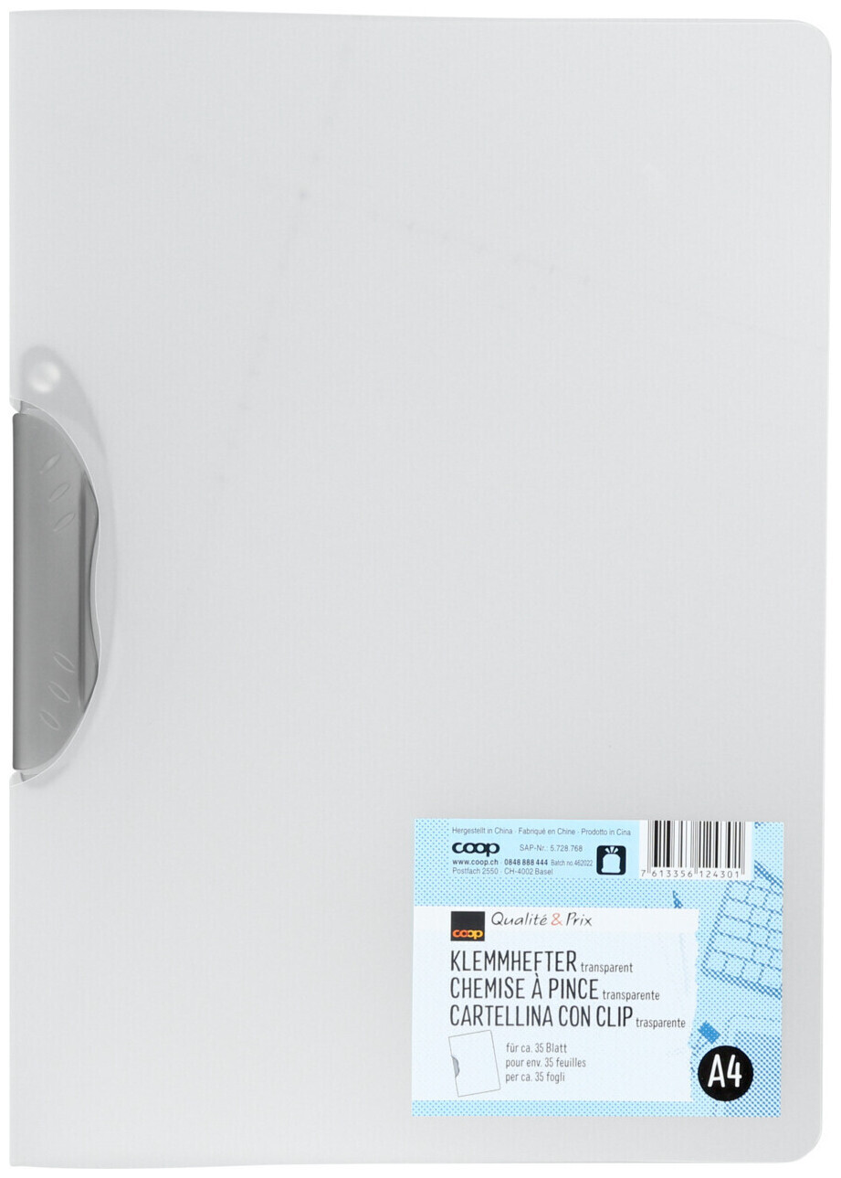 Image of Coop Qualité&Prix Klemmh. transparent Clip grau