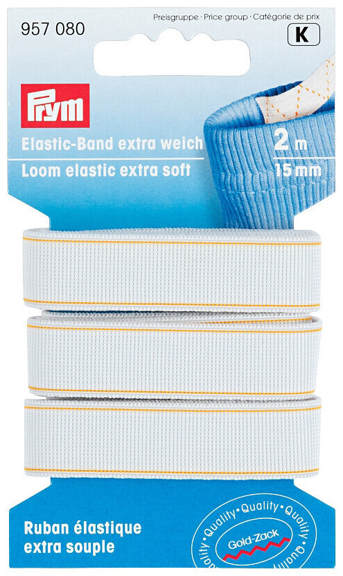 Image of Prym Elastic-Band extra weich weiss 15 mm 2 m
