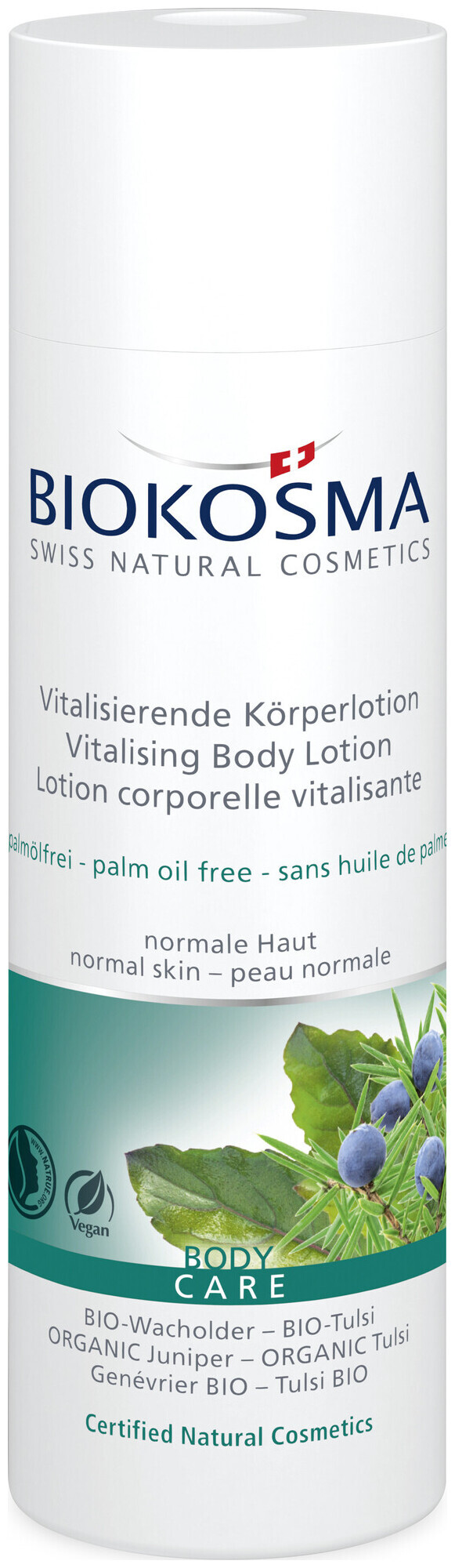 Image of Biokosma Vitalisierende Körperlotion Bio-Wacholder – Bio-Tulsi