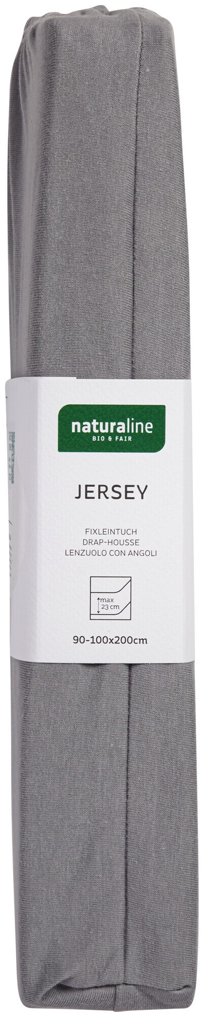 Image of Naturaline Textil Bio Fixl. Jersey 90x200 grau
