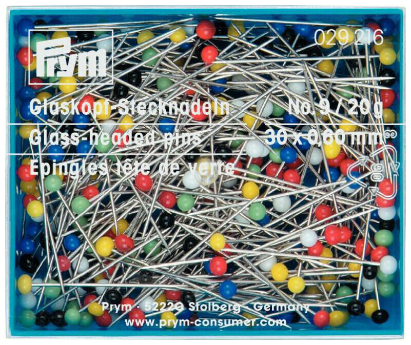 Image of Prym Glaskopfstecknadeln bunt 0.60 x 30 mm Dose 20 g