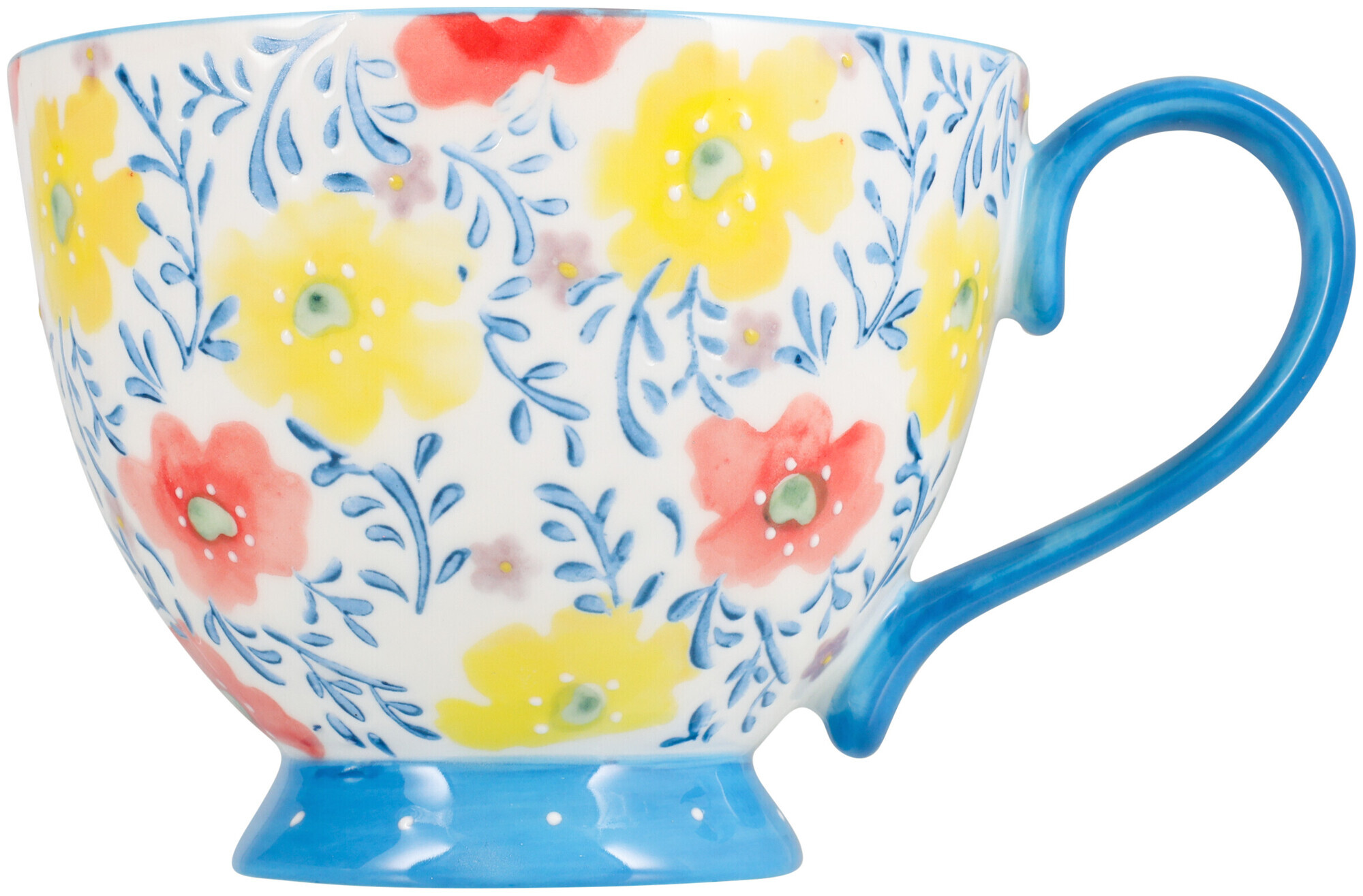 Image of Tasse handbemalt Blume gelb 400ml
