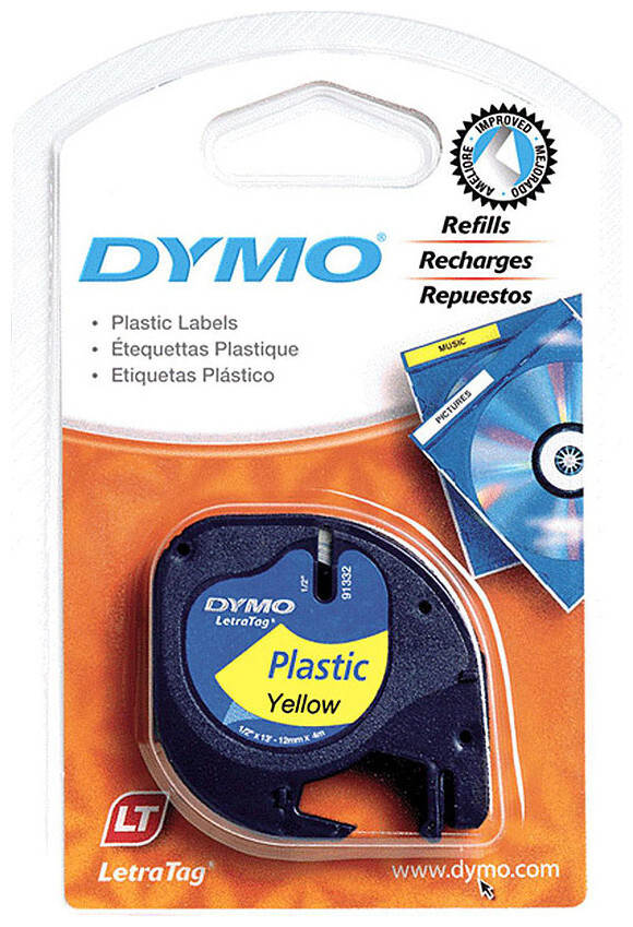 Image of Dymo Farbband (12 mm x 4 m, Schwarz / Gelb)