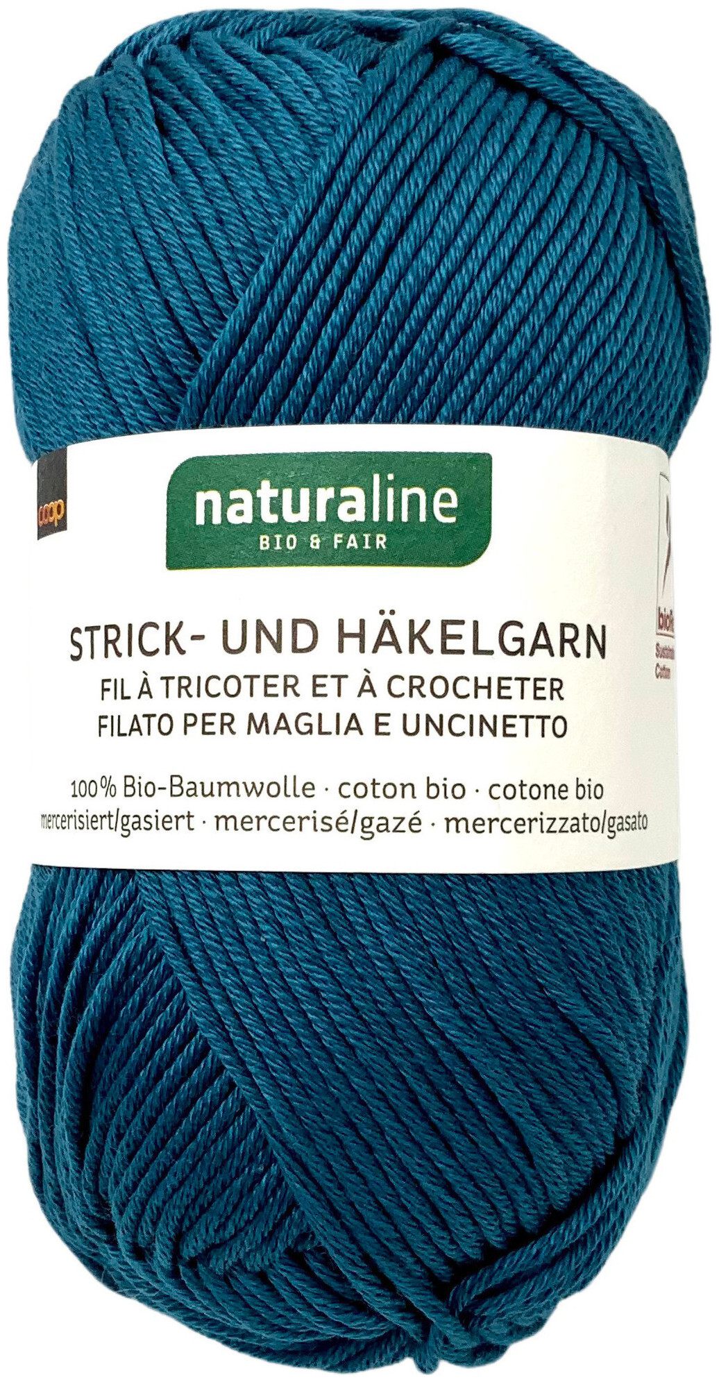 Naturaline Textil Coop Bio Naturaline 345 Handstrickgarn 100% Baumwolle merc. petrol 50g