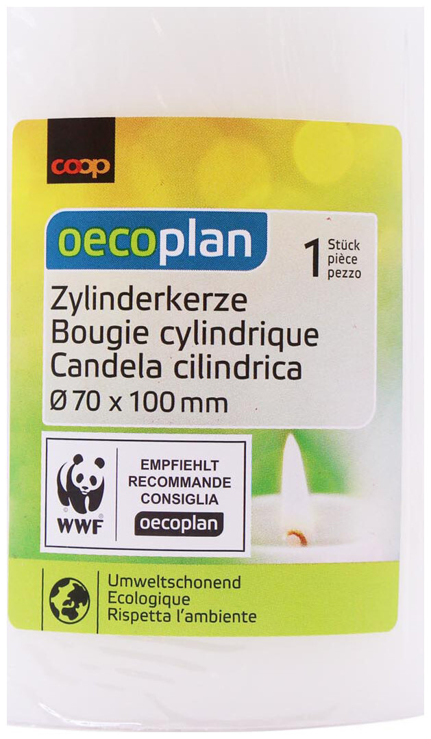Image of Oecoplan Zylinderkerze 70x100mm weiss