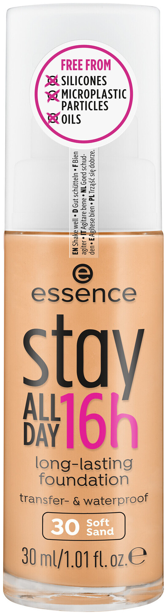 Image of essence stay ALL DAY 16h long-lasting Foundation 30 Soft Sand 30 ml
